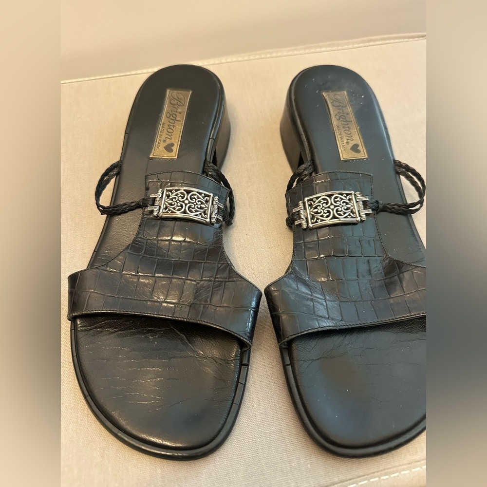 Brighton black leather sandal